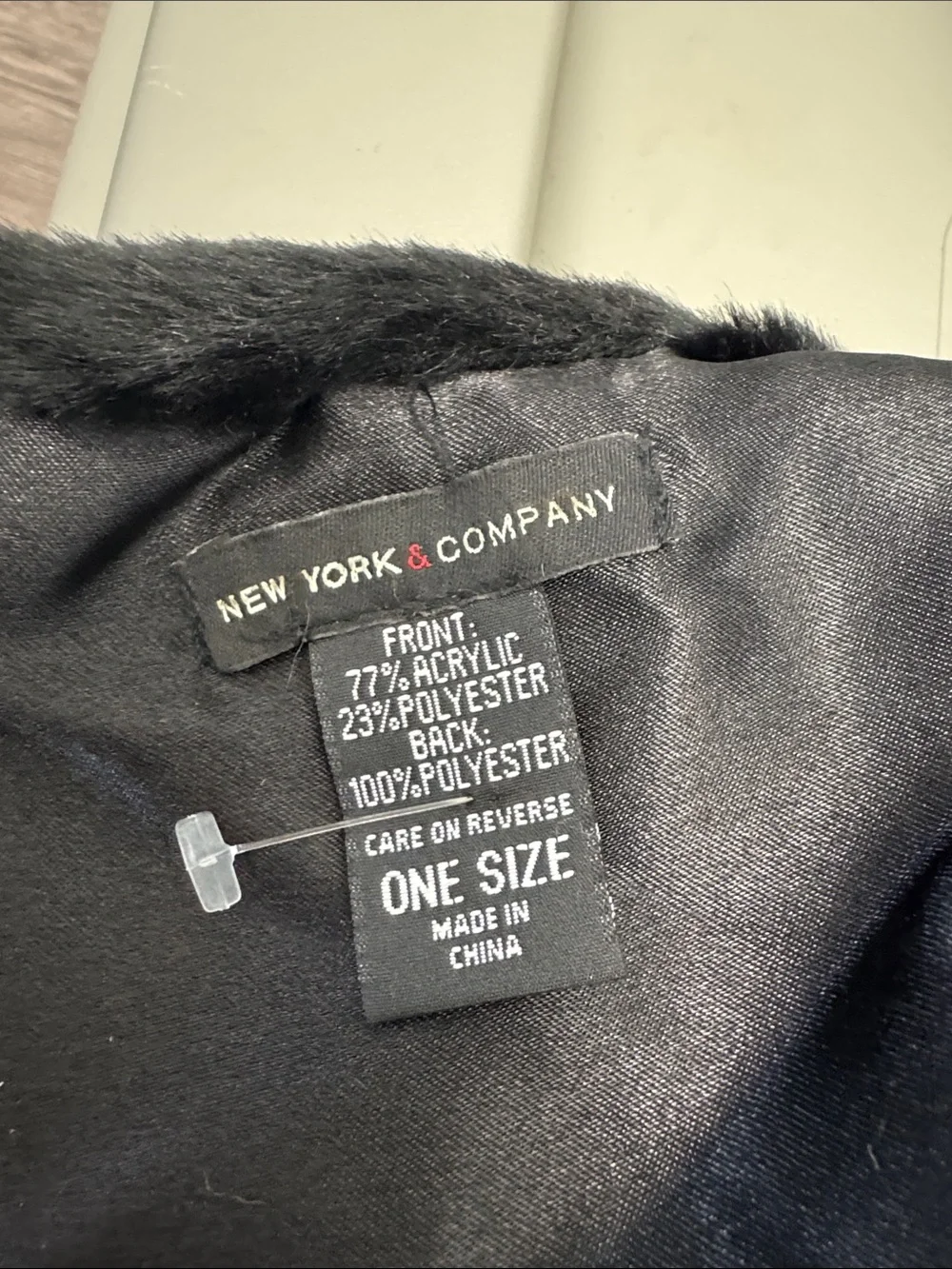 New York & Company Black Faux Fur scarf